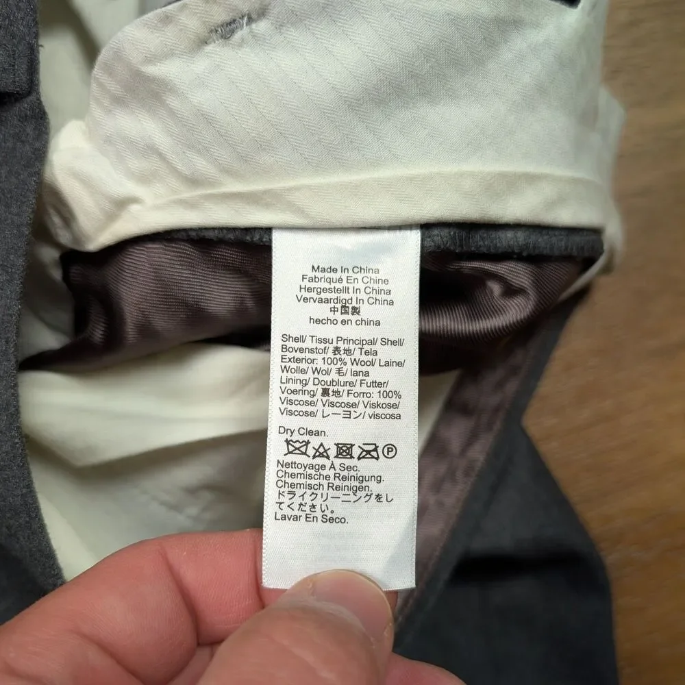 J.Crew Ludlow Dress Pants Men 30x30(29) Gray Vitale Barberis Canonico Wool